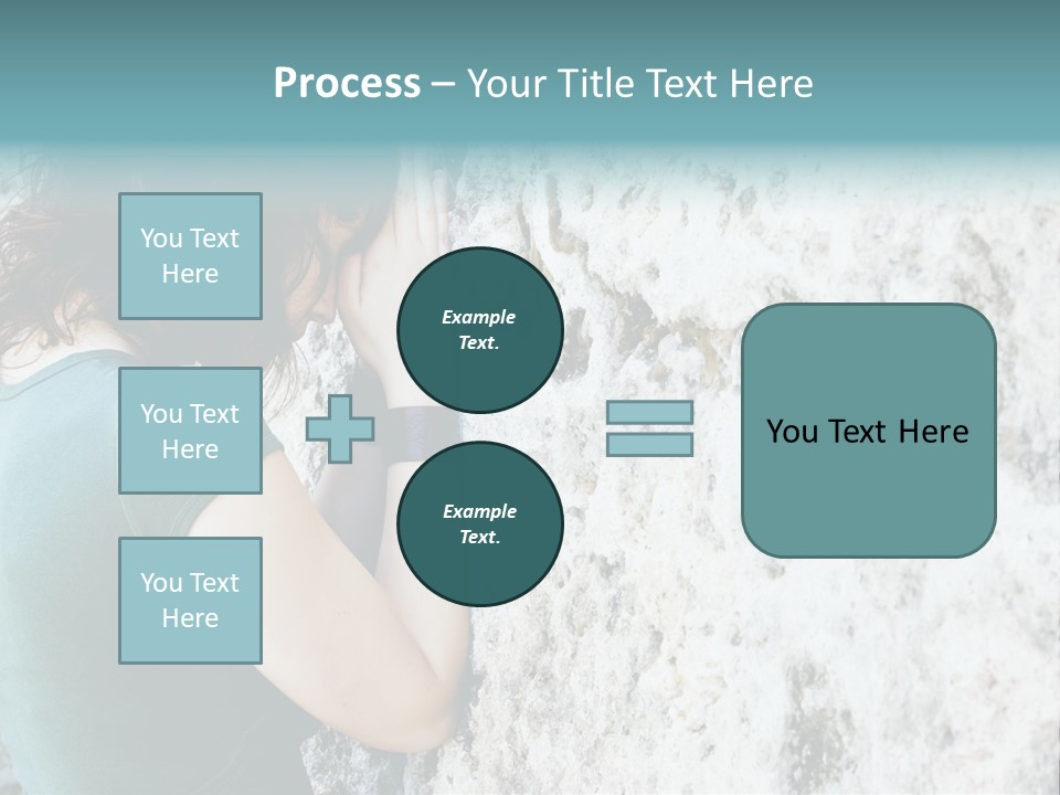 Young Female Prayer Against Stone Wall. PowerPoint Template