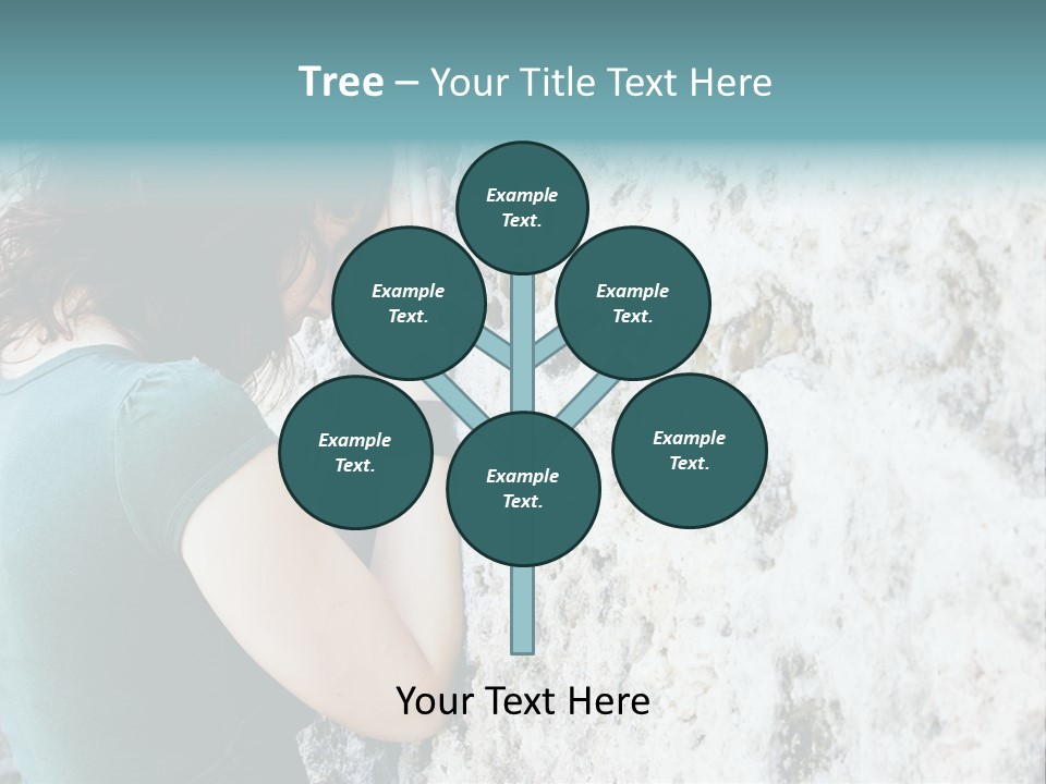 Young Female Prayer Against Stone Wall. PowerPoint Template