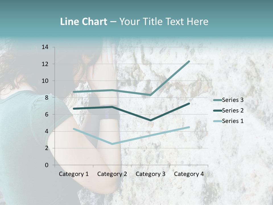Young Female Prayer Against Stone Wall. PowerPoint Template