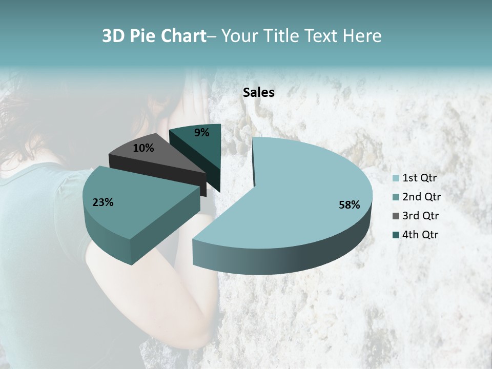 Young Female Prayer Against Stone Wall. PowerPoint Template