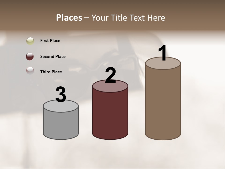 The Face Of A Young Woman Driving As Seen In The Rear View Mirror. PowerPoint Template