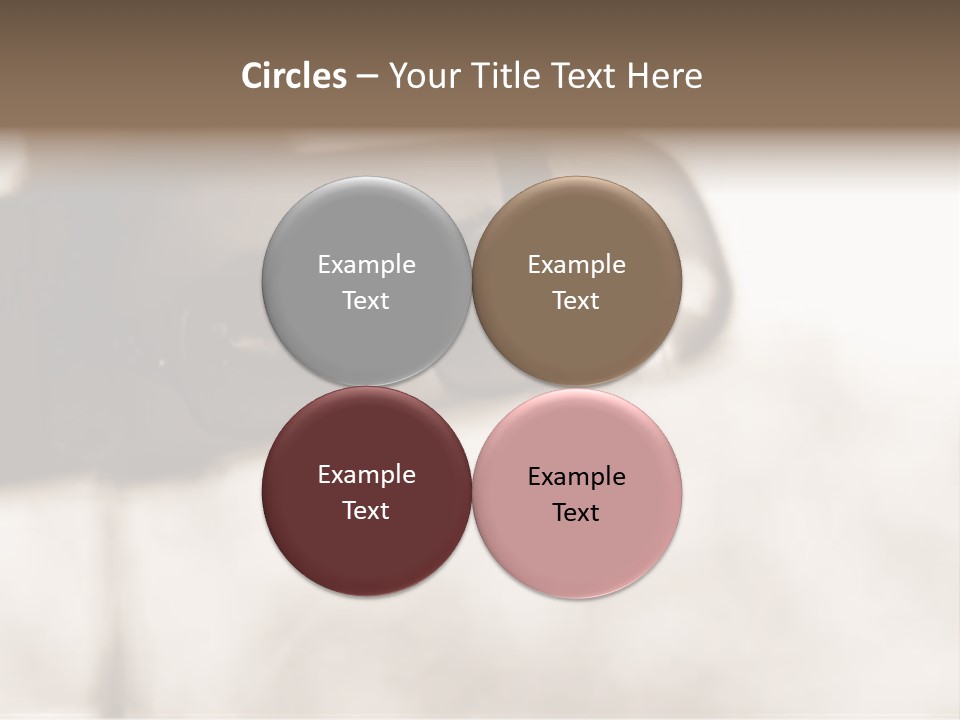 The Face Of A Young Woman Driving As Seen In The Rear View Mirror. PowerPoint Template