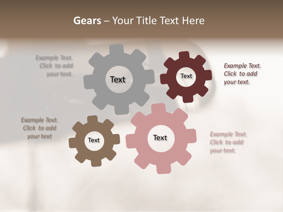 The Face Of A Young Woman Driving As Seen In The Rear View Mirror. PowerPoint Template