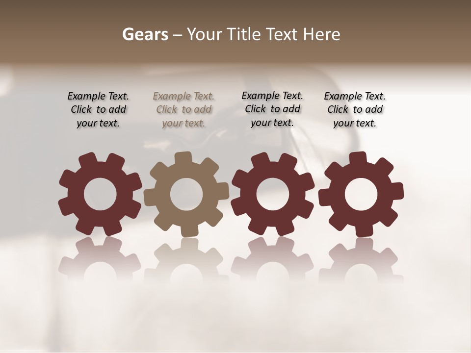 The Face Of A Young Woman Driving As Seen In The Rear View Mirror. PowerPoint Template