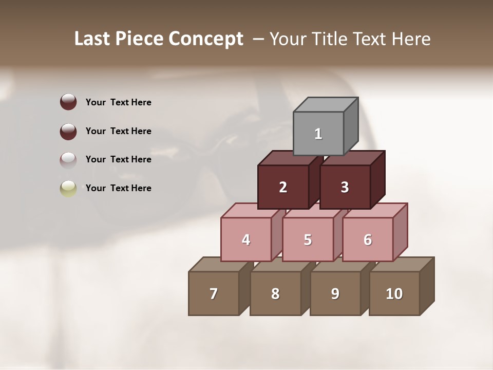 The Face Of A Young Woman Driving As Seen In The Rear View Mirror. PowerPoint Template