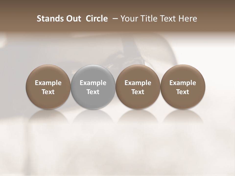 The Face Of A Young Woman Driving As Seen In The Rear View Mirror. PowerPoint Template