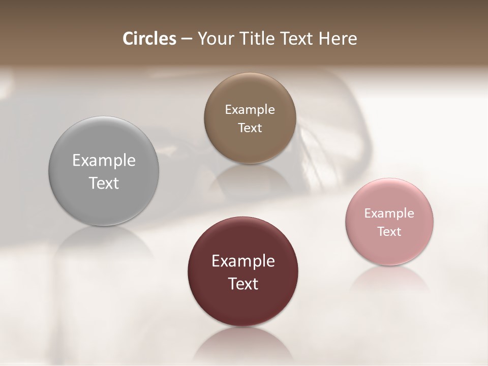 The Face Of A Young Woman Driving As Seen In The Rear View Mirror. PowerPoint Template