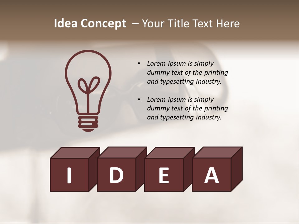 The Face Of A Young Woman Driving As Seen In The Rear View Mirror. PowerPoint Template