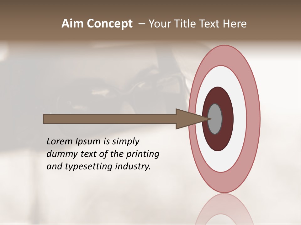 The Face Of A Young Woman Driving As Seen In The Rear View Mirror. PowerPoint Template