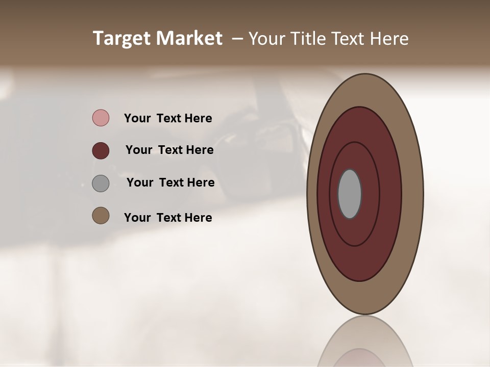 The Face Of A Young Woman Driving As Seen In The Rear View Mirror. PowerPoint Template