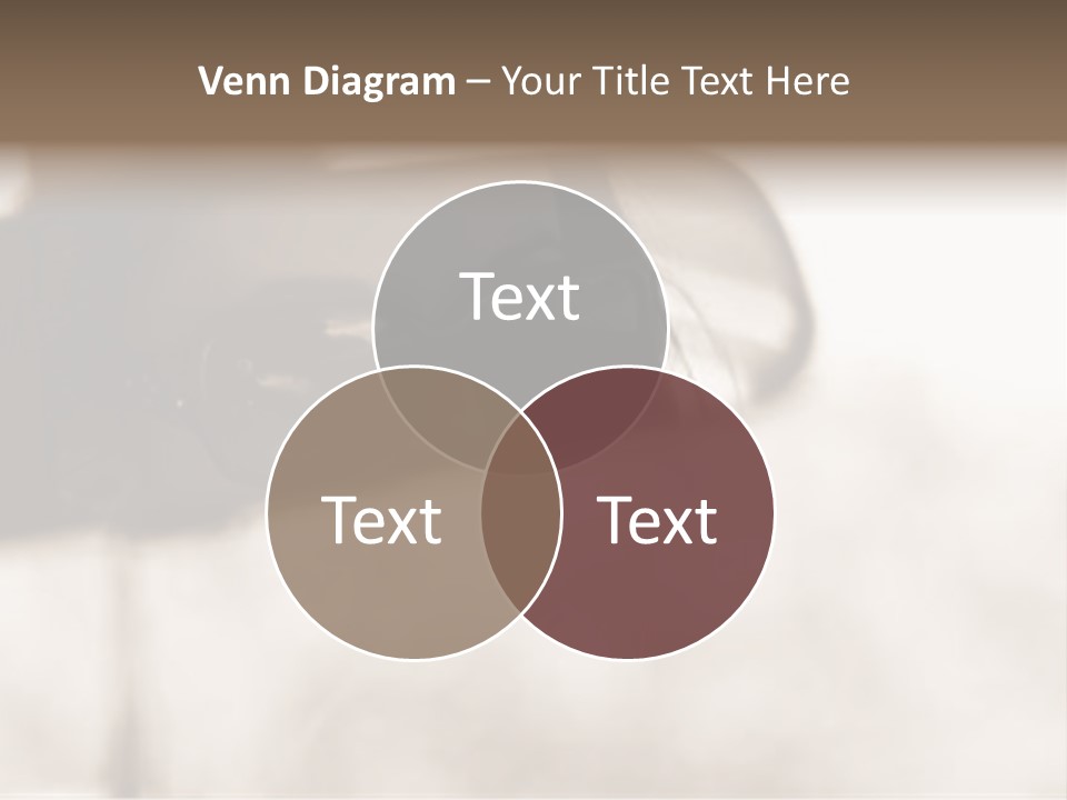 The Face Of A Young Woman Driving As Seen In The Rear View Mirror. PowerPoint Template