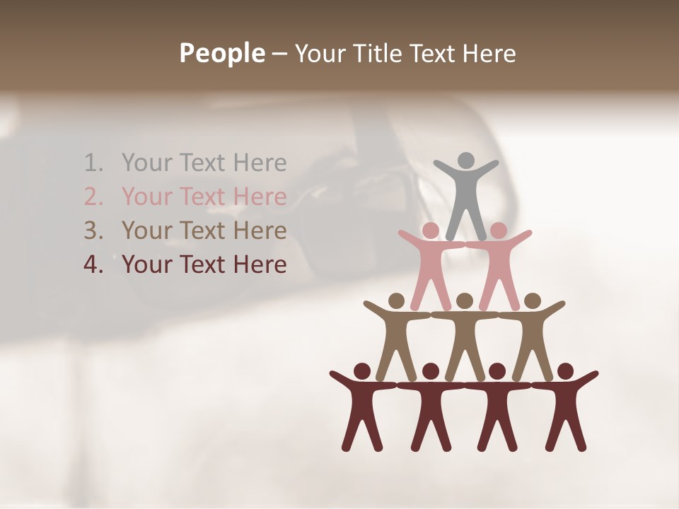 The Face Of A Young Woman Driving As Seen In The Rear View Mirror. PowerPoint Template