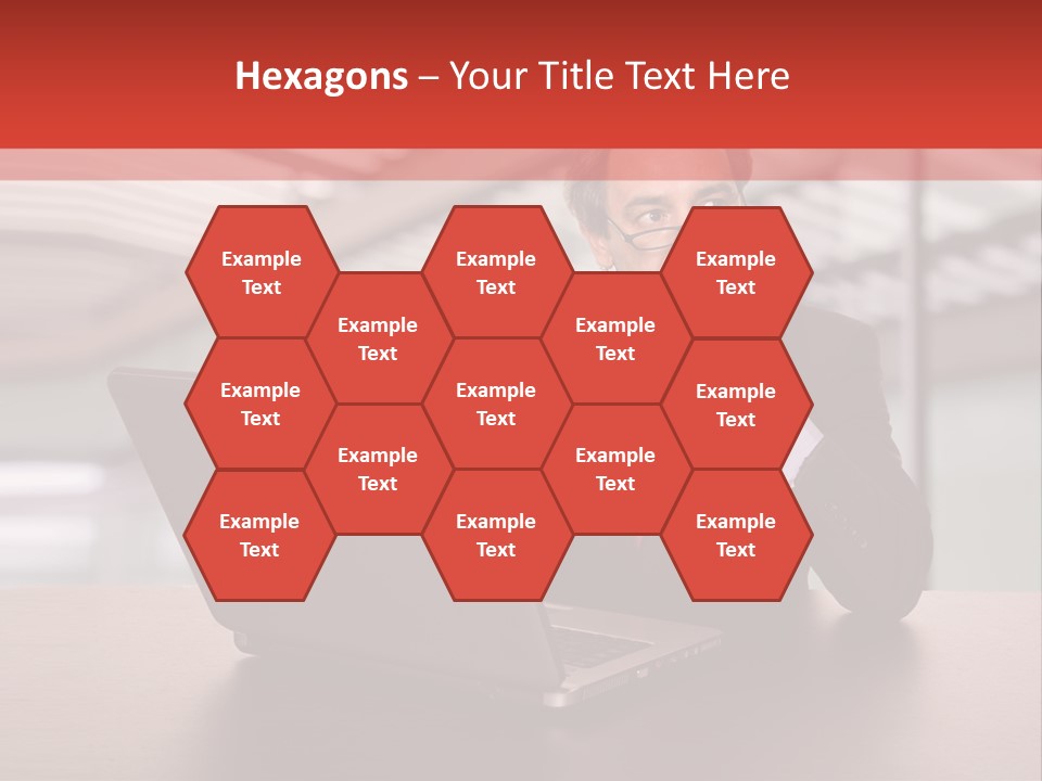 Mature Business Man Working With His Laptop PowerPoint Template