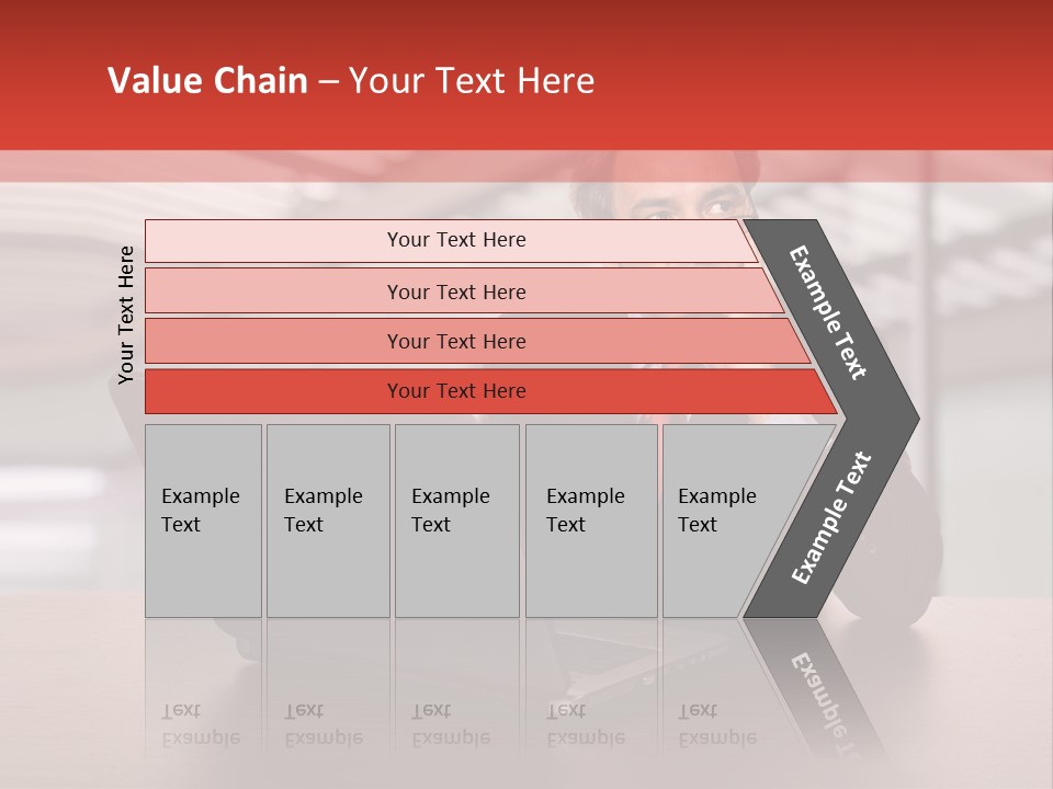 Mature Business Man Working With His Laptop PowerPoint Template
