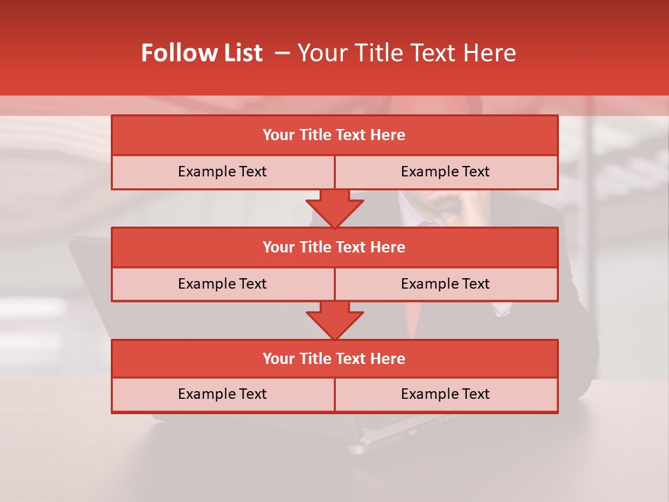Mature Business Man Working With His Laptop PowerPoint Template