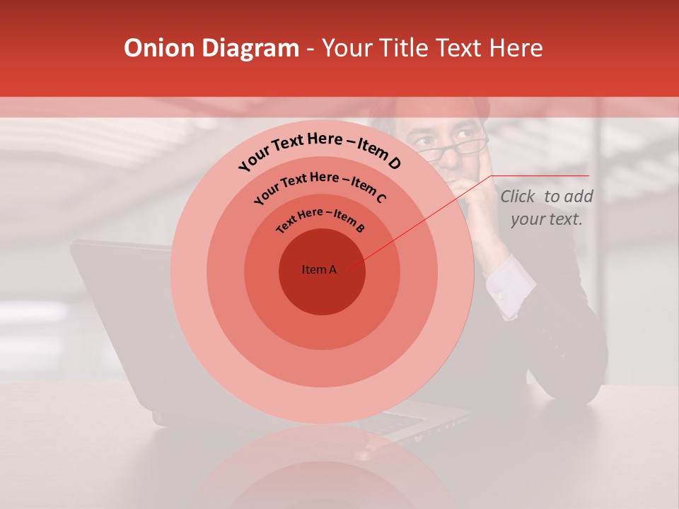 Mature Business Man Working With His Laptop PowerPoint Template