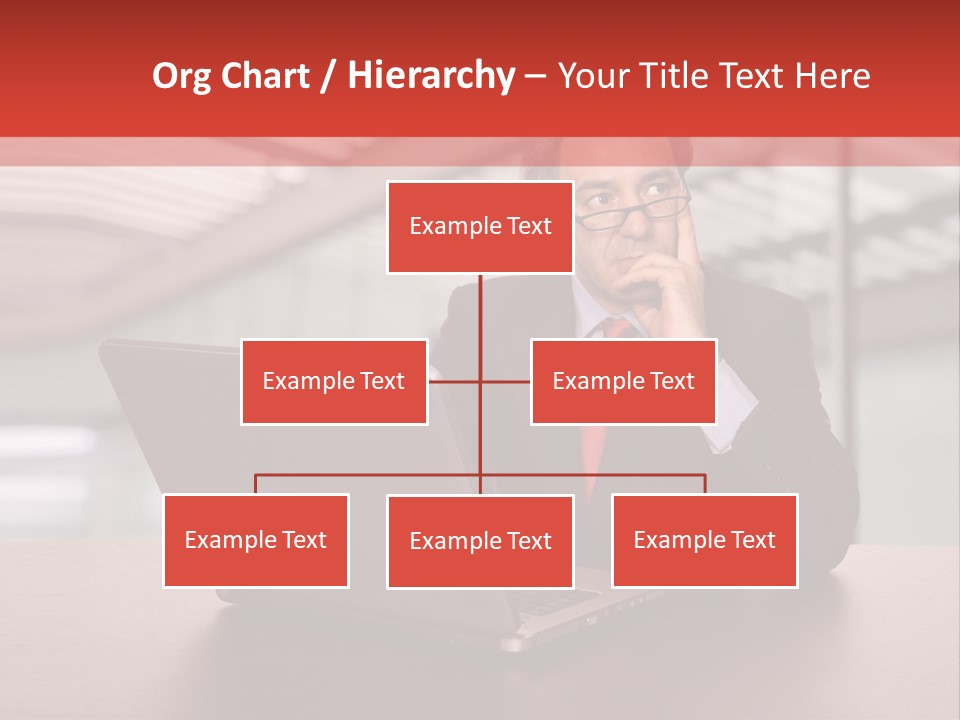 Mature Business Man Working With His Laptop PowerPoint Template