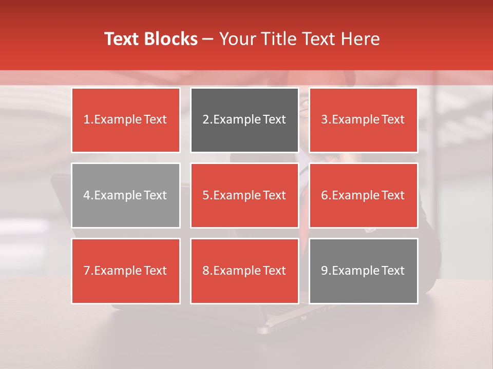 Mature Business Man Working With His Laptop PowerPoint Template