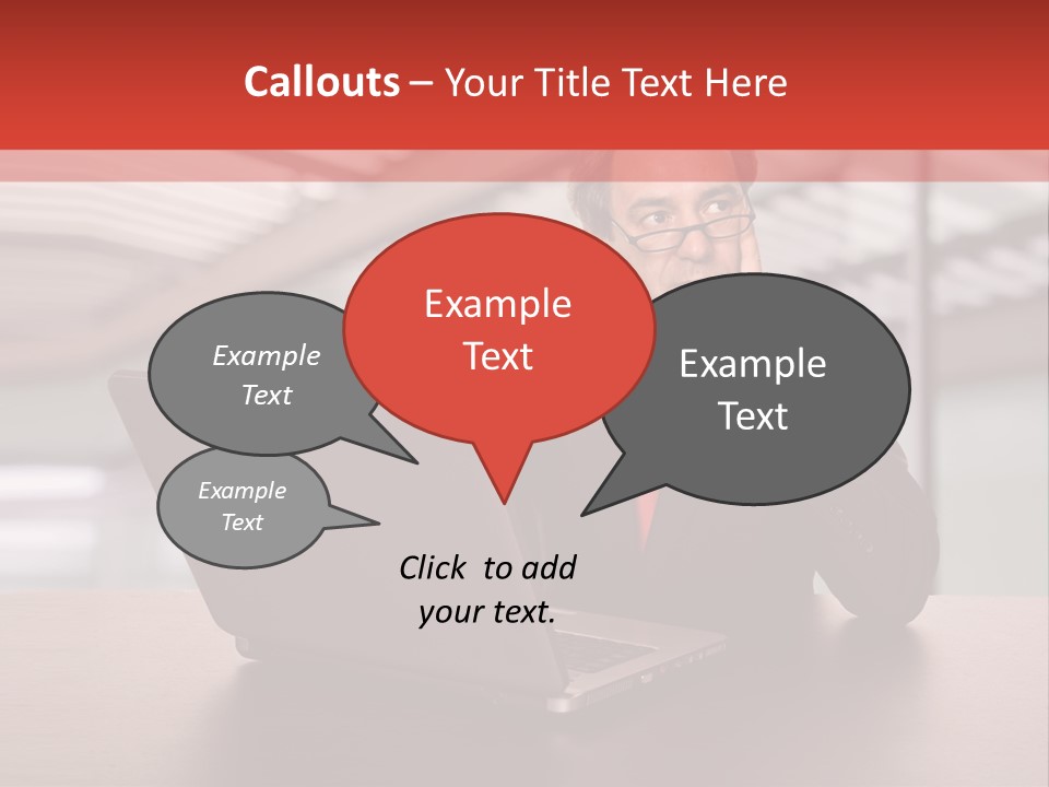 Mature Business Man Working With His Laptop PowerPoint Template