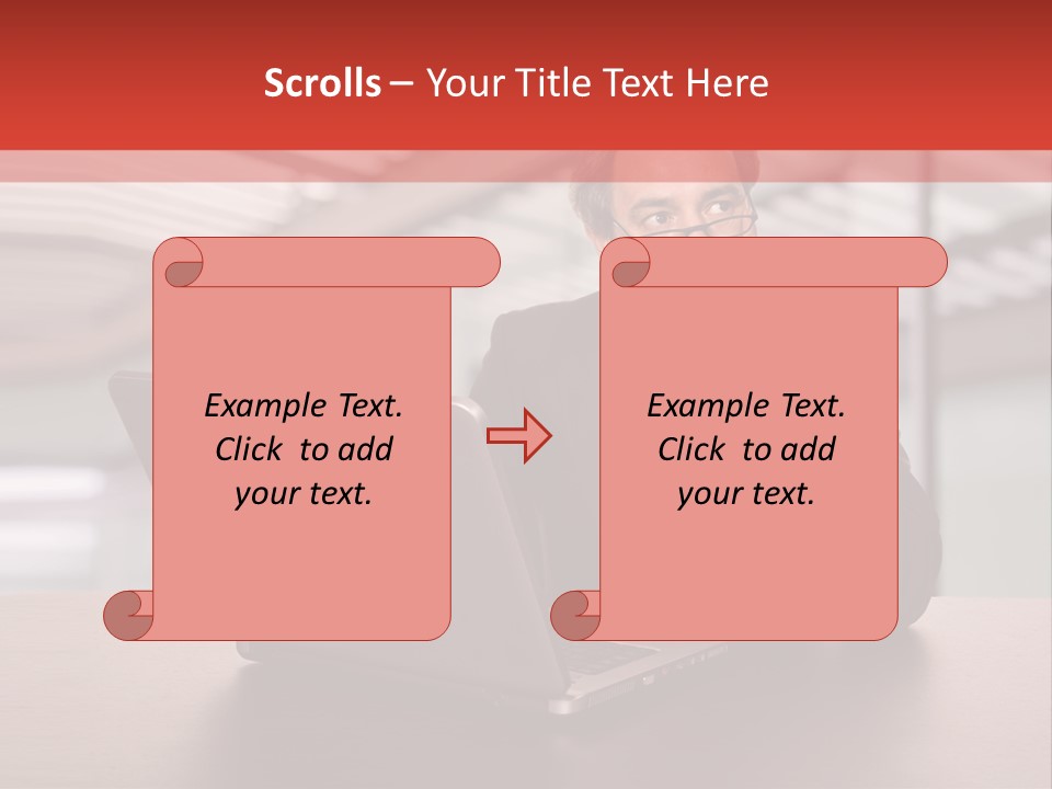 Mature Business Man Working With His Laptop PowerPoint Template