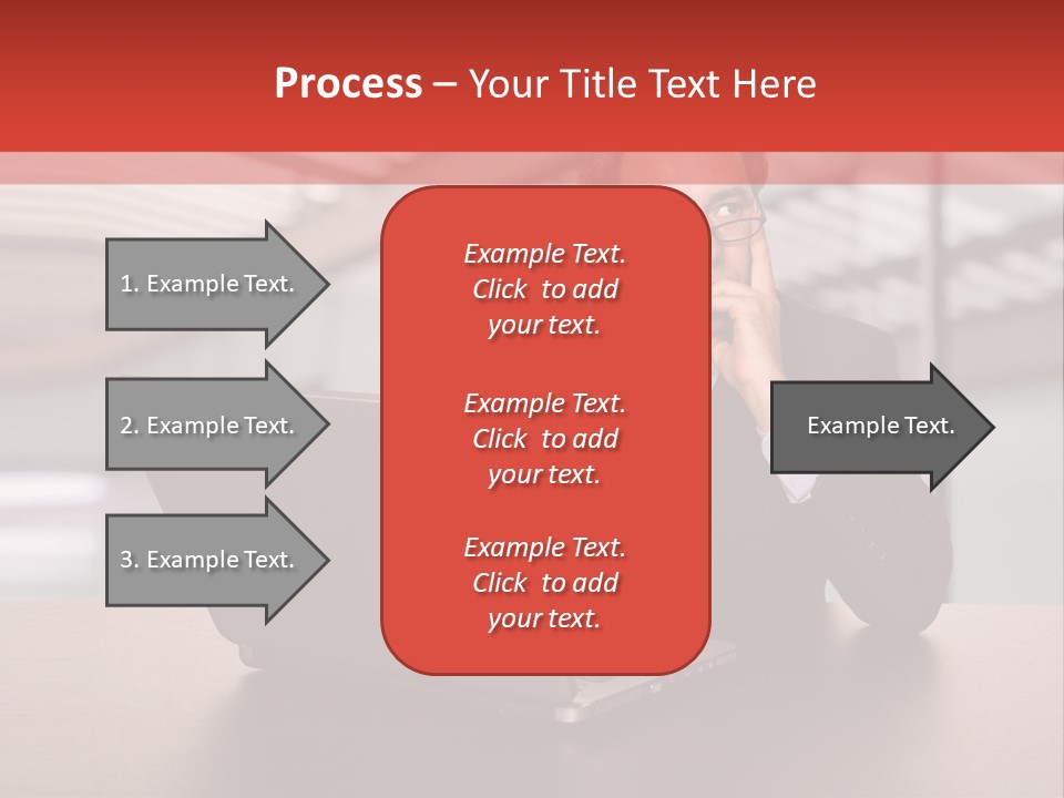 Mature Business Man Working With His Laptop PowerPoint Template