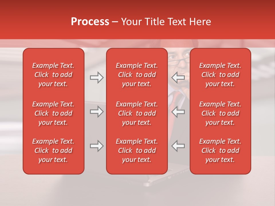 Mature Business Man Working With His Laptop PowerPoint Template