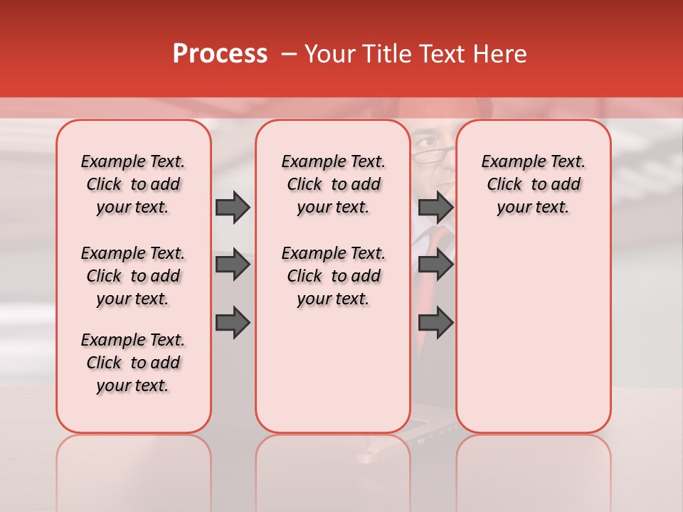 Mature Business Man Working With His Laptop PowerPoint Template