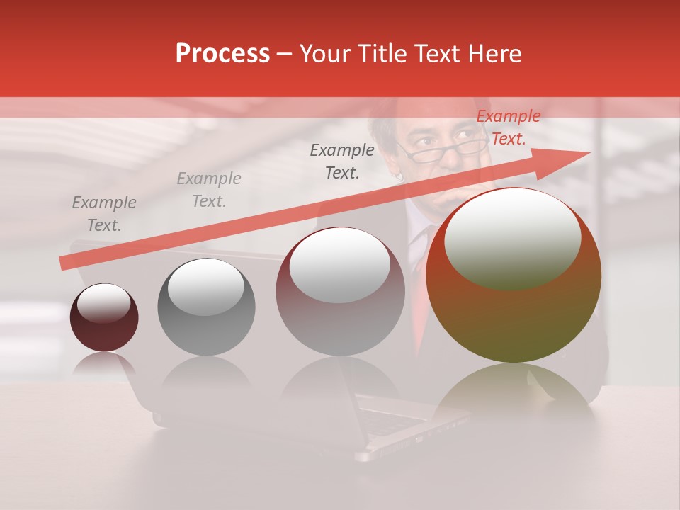 Mature Business Man Working With His Laptop PowerPoint Template