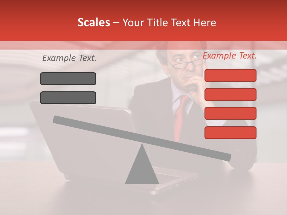 Mature Business Man Working With His Laptop PowerPoint Template