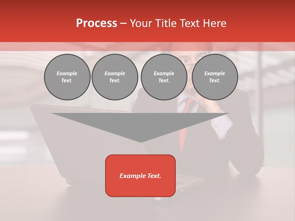 Mature Business Man Working With His Laptop PowerPoint Template