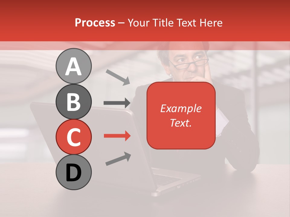 Mature Business Man Working With His Laptop PowerPoint Template
