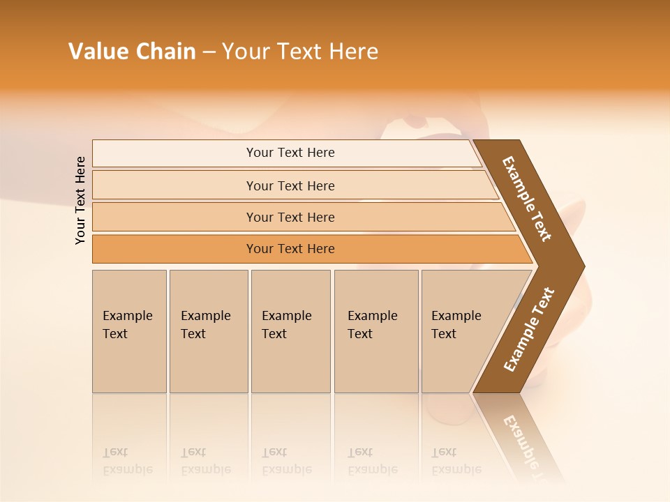 Hand Putting Coin Into Piggy Bank. PowerPoint Template