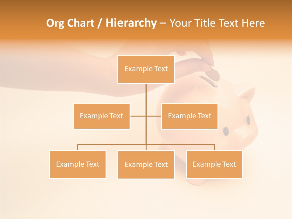 Hand Putting Coin Into Piggy Bank. PowerPoint Template