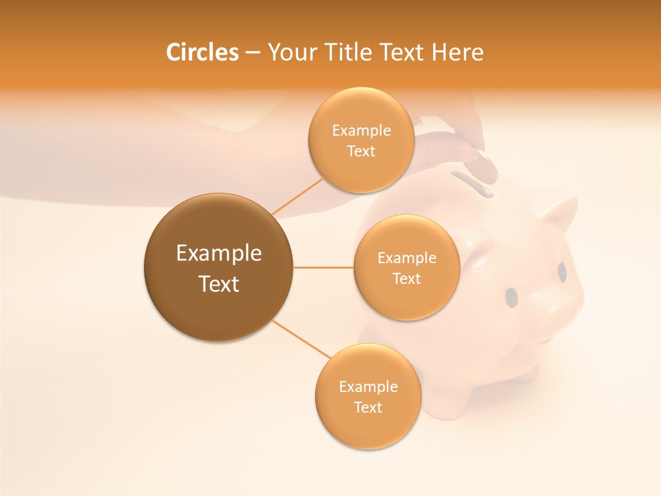 Hand Putting Coin Into Piggy Bank. PowerPoint Template