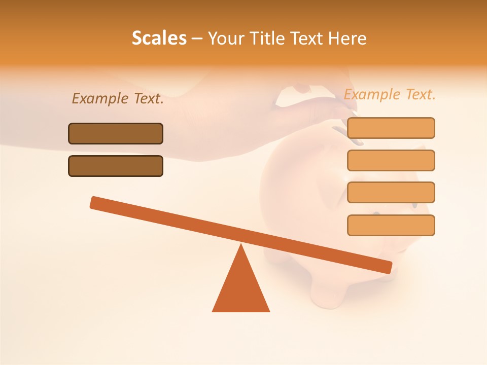Hand Putting Coin Into Piggy Bank. PowerPoint Template