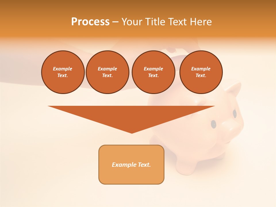 Hand Putting Coin Into Piggy Bank. PowerPoint Template