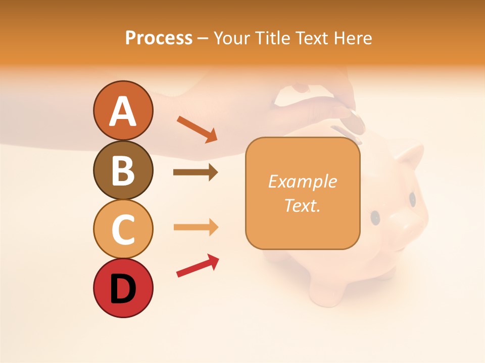 Hand Putting Coin Into Piggy Bank. PowerPoint Template