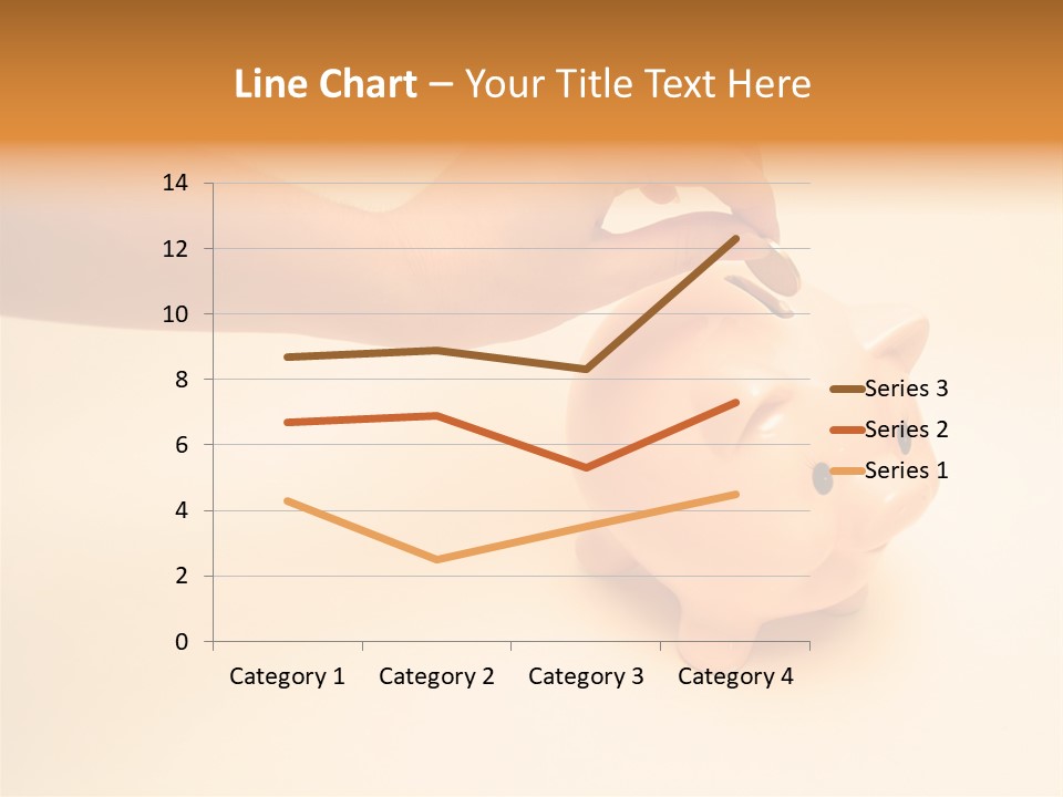Hand Putting Coin Into Piggy Bank. PowerPoint Template