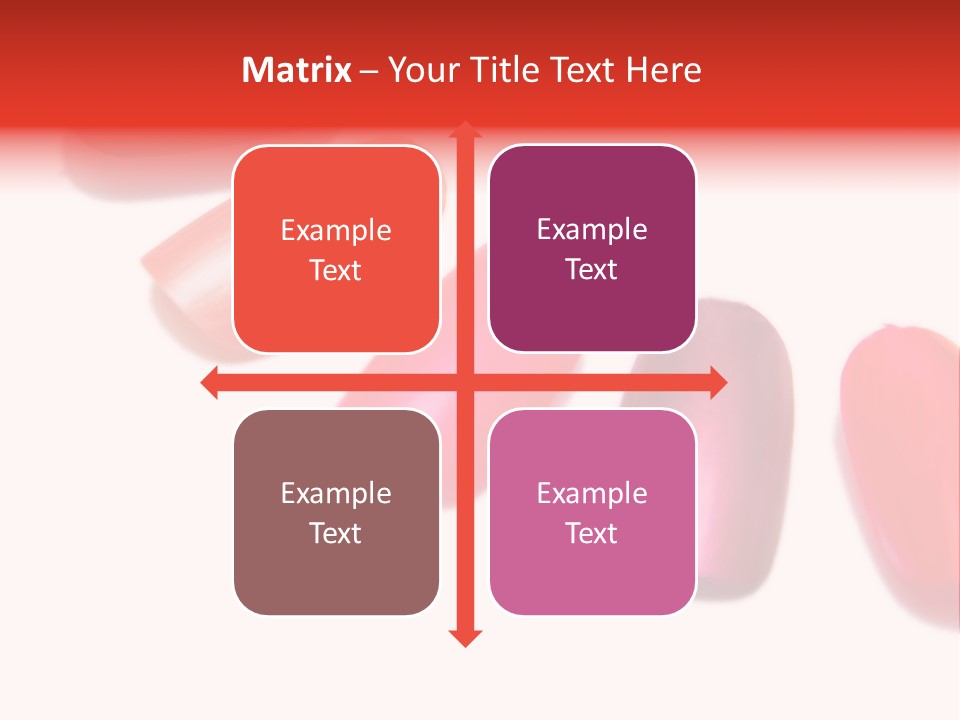 Three Different Shades Of Nail Polish On A White Background PowerPoint Template
