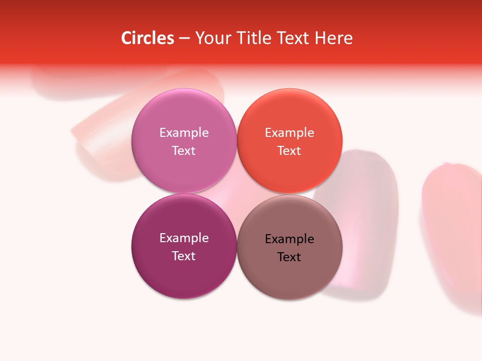 Three Different Shades Of Nail Polish On A White Background PowerPoint Template
