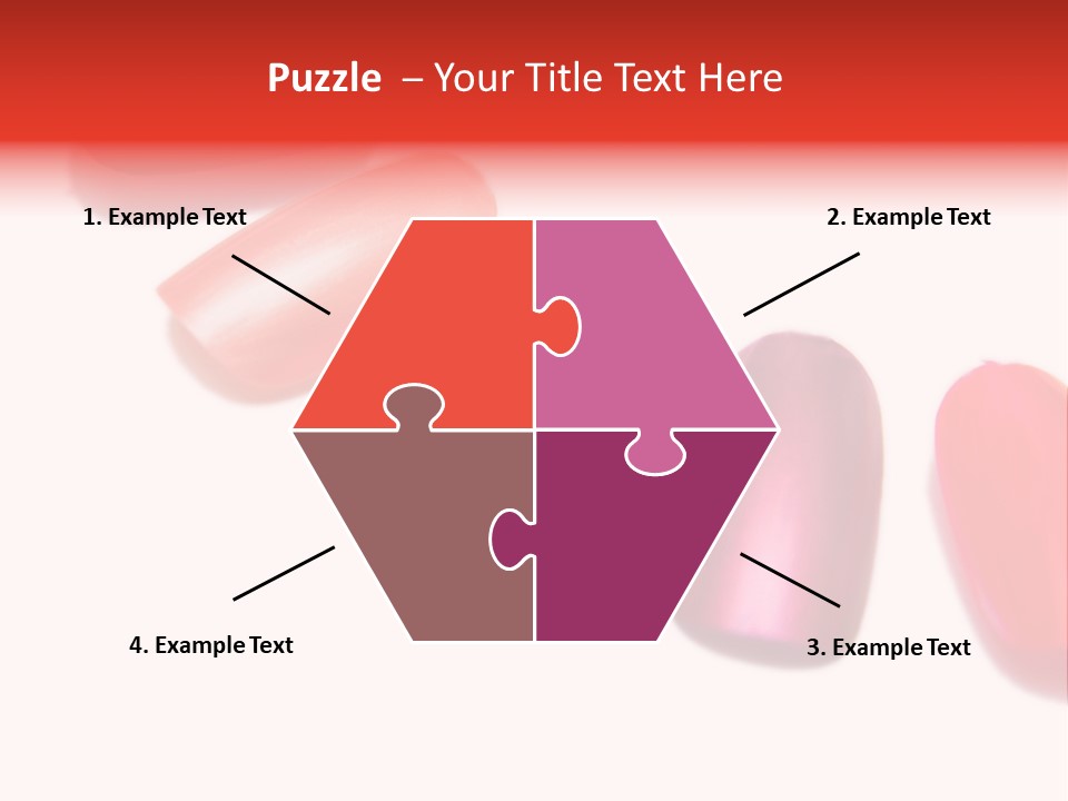 Three Different Shades Of Nail Polish On A White Background PowerPoint Template