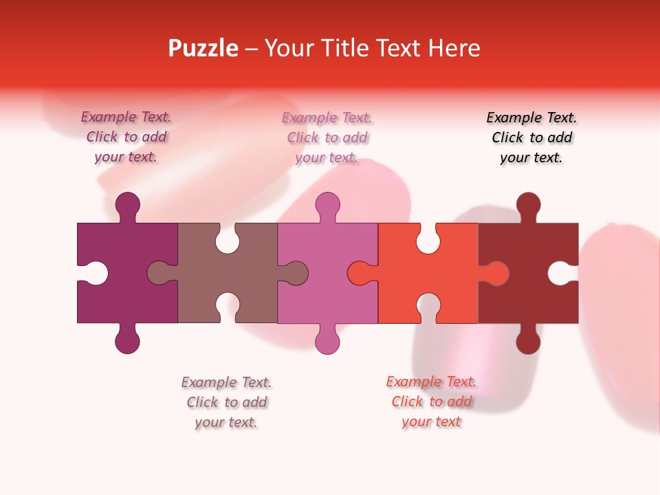 Three Different Shades Of Nail Polish On A White Background PowerPoint Template