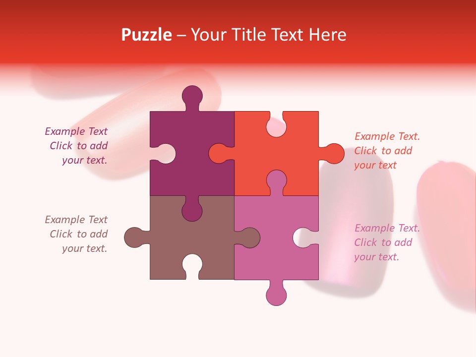 Three Different Shades Of Nail Polish On A White Background PowerPoint Template