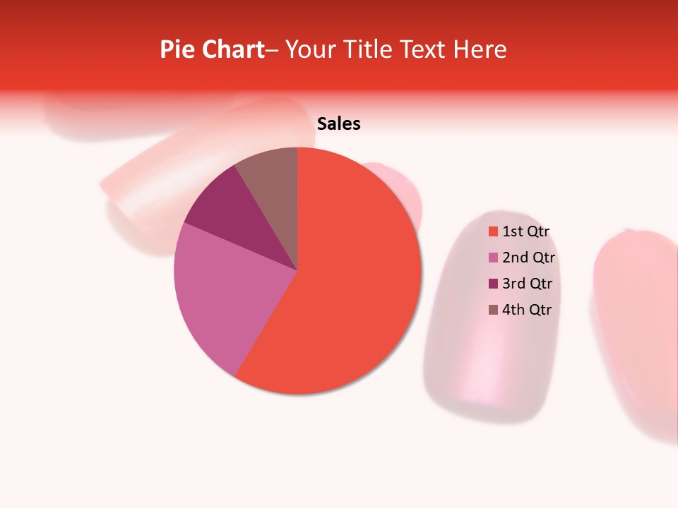 Three Different Shades Of Nail Polish On A White Background PowerPoint Template