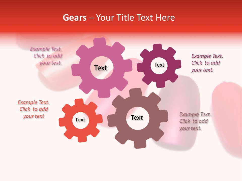 Three Different Shades Of Nail Polish On A White Background PowerPoint Template