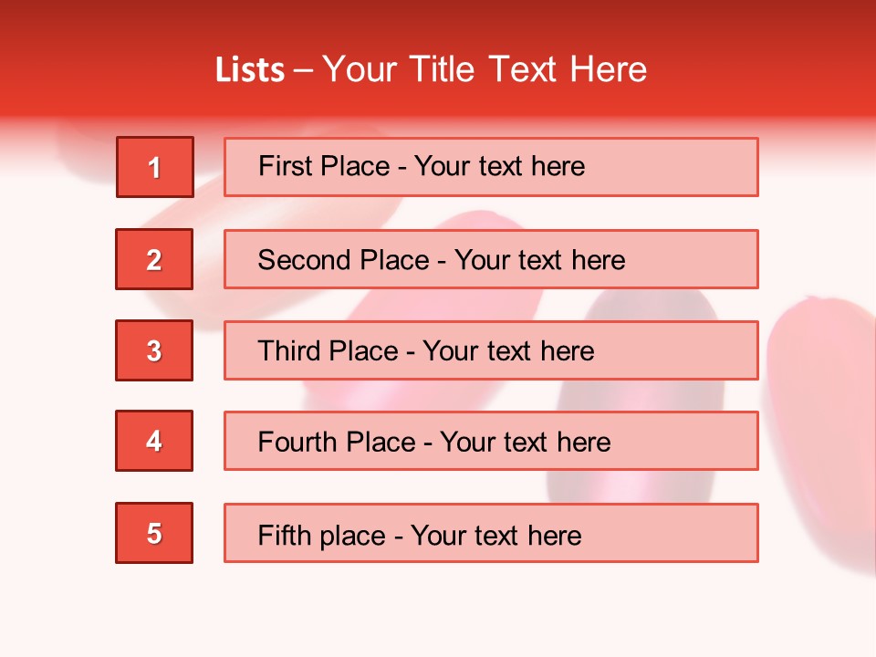 Three Different Shades Of Nail Polish On A White Background PowerPoint Template