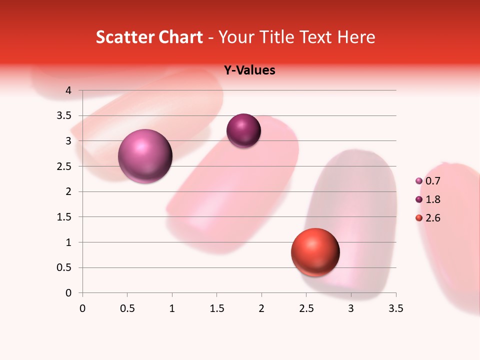 Three Different Shades Of Nail Polish On A White Background PowerPoint Template