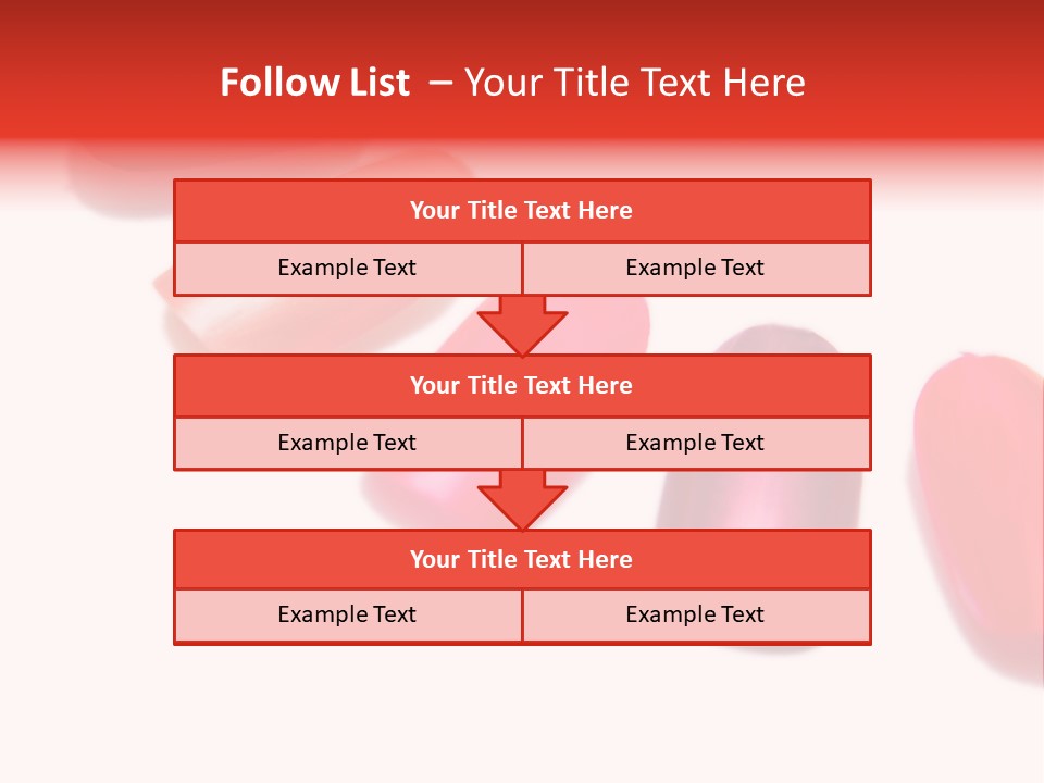 Three Different Shades Of Nail Polish On A White Background PowerPoint Template