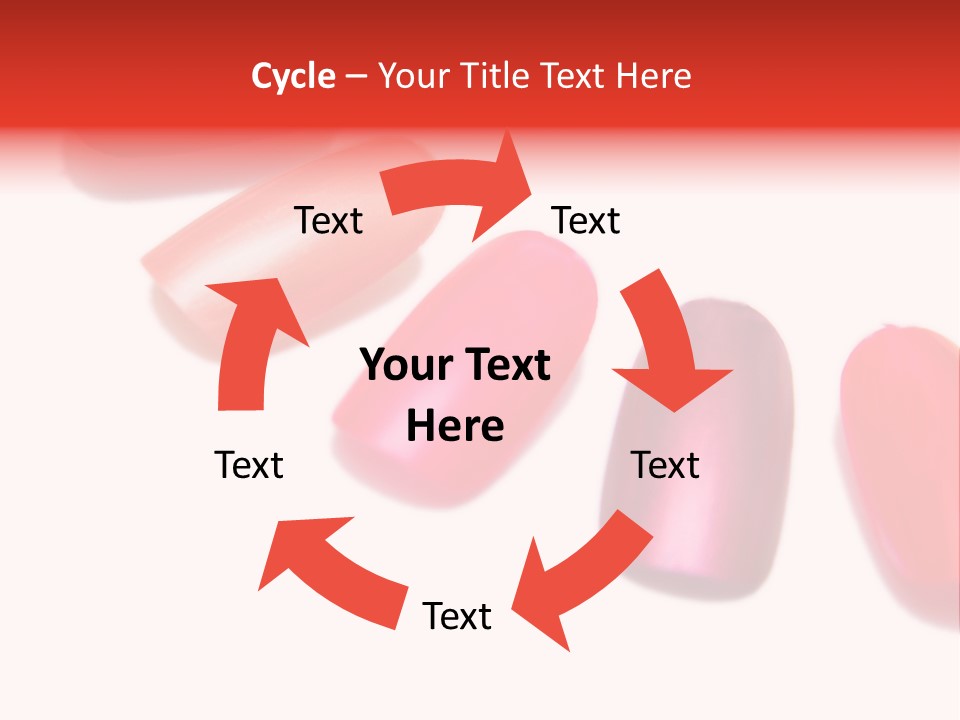 Three Different Shades Of Nail Polish On A White Background PowerPoint Template