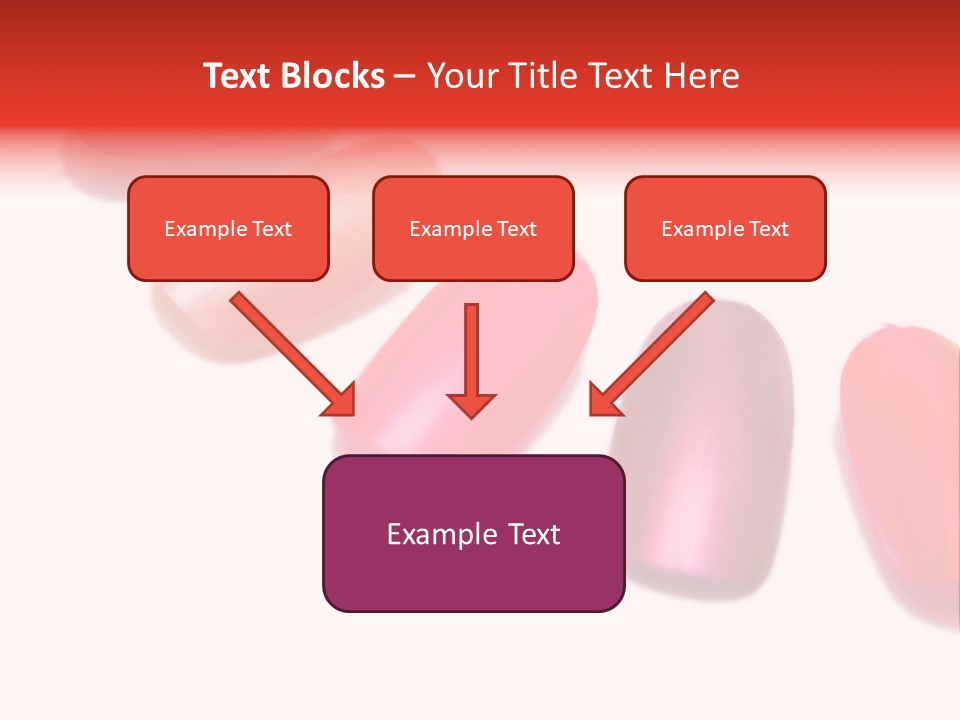 Three Different Shades Of Nail Polish On A White Background PowerPoint Template
